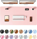 YSAGi Leather Desk Protector, Office Mat, Large Mouse Mat, Non-Slip PU Leather Blotter, Laptop Pad, Waterproof Writing Pad for Office and Home (Light Pink, 47.2" x 23.6")