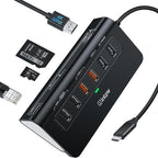 USB C Hub Ethernet, 10Gbps USB C Docking Station 10-in-1 with 4K@60Hz HDMI, Type-C & 2 USB A 3.2 Data, LAN, 2 USB A 2.0, PD 100W, SD/TF Ports, Powered USB Hub for Laptop, PC, iPhone 16/15, Mac