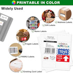 2x4 Label Stickers, 1000 Matte Printable Sticker Labels for Address Labels, Mailing Labels, Shipping Labels, Sticker Making, 8.5 x 11 Label Sheets for Lase Inkjet Printer, 10 Up Per Sheet, 100 Sheets