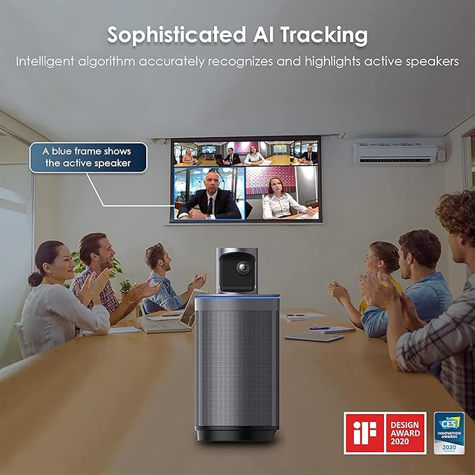 NexiGo Meeting 360 (Gen 2), 8K Captured AI-Powered Framing & Speaker Tracking, 1080p HD 360-Degree Smart AIO Video Conference Camera, 8 Noise-Cancelling Microphones, and Speaker (Renewed)