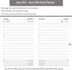Daily Planner 2025-2026, One Page Per Day, Academic Planner (July 2025 - June 2026), Appointment Book with Time Slots and Monthly Tabs, 5.7" x 8.25", Pocket, Leather Cove (Purple)