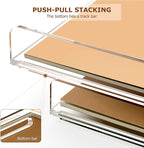 SANRUI 2 Tier Acrylic Stackable Paper Letter Tray, Vertical A4 File Desk Organizer and Accessories Sorter Tray, Clear Workspace Office Supplies Organizers, 12inx9.25inx3.42in