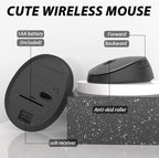 Wireless Keyboard and Mouse, KOOTOP Cute Keyboard and Mouse, 2.4G Wireless Keyboard with Retro Round Keycap for PC, Mac, Laptop,Tablet,Computer Windows (Grey)