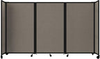 Versare Room Divider 360 Portable Wall Partition | Folding Panels | Large Freestanding Divider | Locking Wheels | Temporary Room Separator