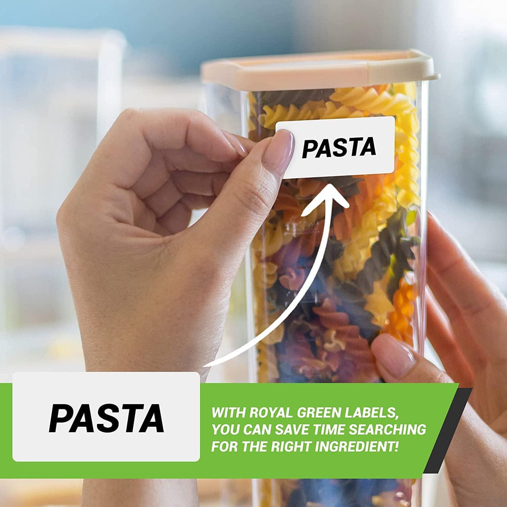 Royal Green Rectangular Color Coding Sticker Roll - Write On Labels for Folders and Organizing, 1.57" x 0.75" Stickers to Write On Name Tags for Office Supplies & Organization, 500-Pack (Neon Red)