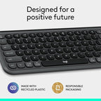 Logitech POP ICON Keys Wireless Bluetooth Keyboard, Comfortable Typing, Programmable Keys, Easy-Switch Between up to 3 Devices, for Laptop, Tablet, PC – Graphite and White