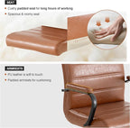 Office Desk Chair,Modern Leather Conference Room Chairs,High Back Home ofiice Chair,Adjustable Height Swivel Executive Computer Chair with Padded Seat and Armrest (Brown with Black Frame)