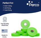 Perco Fluorescent Green Pricing Labels for Monarch 1136 Price Gun - 8 Rolls, 14,000 Pricemarking Labels