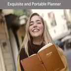 Daily Planner 2025-2026, One Page Per Day, Academic Planner (July 2025 - June 2026), Appointment Book with Time Slots and Monthly Tabs, 5.7" x 8.25", Pocket, Leather Cove (Brown)