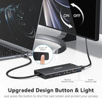 USB C Hub USB C Docking Station Dual Monitor 4K@60Hz+DP 8K@30Hz for Dell HP, Laptop Docking Station 3 Monitors 15 in 1 USBC Dongle Multiport Adapter with USB A Port+Button+PD+Ethernet+SD/TF+Audio