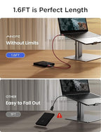 AINOPE 10Gbps Micro B to USB C Hard Drive Cable, [Nylon Braided] USB C to Micro B Cord, USB C to External Hard Drive Cable for Seagate WD Westgate, iPhone 16 Pro MacBook Air M2 Pro, 1.6FT, Red