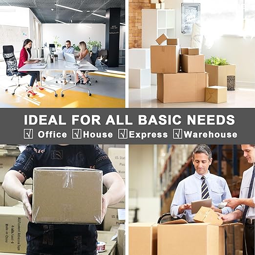 BOMEI PACK 18 Rolls Clear Packing Tape with Dispenser, Heavy Duty Refill Rolls Box Tape for Shipping Moving and Packaging, 2.4Mil 1.88 Inch x 60 Yard