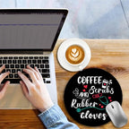 Funny Round Mouse Pad, Small Mousepad with Non-Slip Rubber Base, Stitched Edge Mouse Pads Mat for Desk Wireless Computer Mouse Office Laptop Home Gaming Men Women, 8.6 x 8.6 Inch