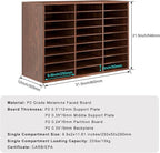 PAG Mail Sorter Organizer, Wood Literature Organizer, Student Mailbox for Classroom, Desktop Bill Paper Organizer for Office Home School, 27 Compartments, Brown
