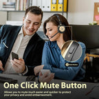 Earbay Wireless Headset with Mic for Work, Bluetooth Headset V5.3, AI Noise Cancelling Mic & 2.4G USB Dongle, 50 Hrs Work Time Wireless Headphones with Mic Mute for Work from Home/Call Center/Teams