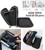 Pencil Case Pen Bag Holder Pouch Large Handle Big Capacity Desk Organizer Storage Marker Box Stationary Makeup Cosmetic Double Zippers for School Office Students Teen