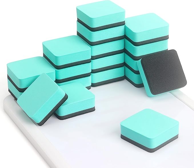 Tamaki 18 PCS Magnetic Whiteboard Dry Erase Erasers, Mini Dry Erasers for White Board, Green