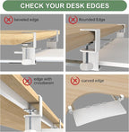 Extra Large Keyboard Tray Under Desk - Slide Out with Sturdy C-Clip Mount System, 31.5" (35.8" Including Clamps) x 11.8" Put-Out Keyboard Tray Computer Drawer for Ergonomic Typing, White