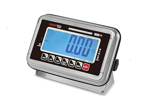VisionTechShop TBWS-200 Washdown Stainless Steel Bench Scale, Lb/Kg/Oz Switchable, 200lb Capacity, 0.05lb Readability, NTEP Legal for Trade