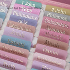 UPAFEXXI-Laminated Bible Tabs (Gold Foil Embossed Lettering), Bible Tabs for Women and Men, Reposition Large Print Stickers, Easy to Read and Apply, 80Chapters Labels for Easy Navigation