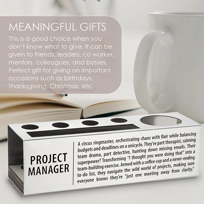 Project Manager Definition for Women, Men, Project Manager Office Supplies Desk Decor Pen Pencil Holders WCC47