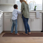 GelPro Elite Premier Gel & Foam Cushioned Anti-Fatigue Kitchen Floor Comfort Mat, Padded Stain-Resistant, Waterproof, Non-Slip Comfort Padded Desk/Office Mat, 20" x 72", Basketweave Truffle