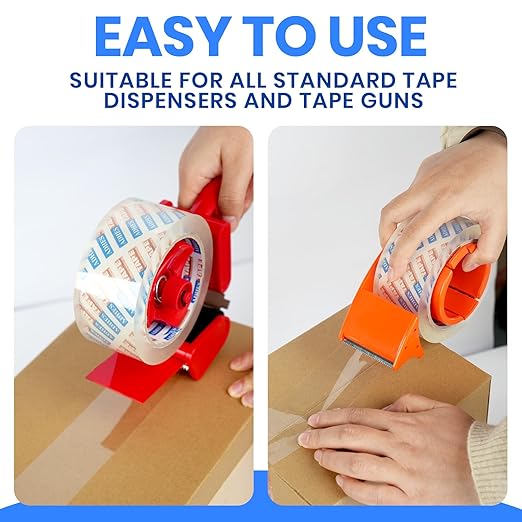 ADHES 96 Rolls Packing Tape with Dispenser Gun, 2.6 Mil Heavy Duty Packaging Tap for Shipping, Moving and Storing, 1.88 Inch x 55Yards, Super Clear