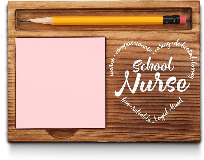 School Nurse Gifts, School Nurse Appreciation Gifts, Thank You School Nurse Gifts, School Nurse Office Decor, School Nurse Desk Self-Stick Note Pad Holders GSH7