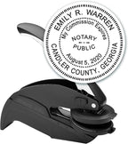 MaxMark Notary Seal Round Embosser for Georgia State - Includes Gold Burst Seal Labels (50 Count)