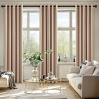 MIULEE Beige Blackout Curtains for Bedroom Living Room 84 Inches Long 2 Panels, Thermal Insulated Room Darkening Drapes Solid Grommet Top Noise Reduction Light Blocking Window Treatments 40x84 Inch