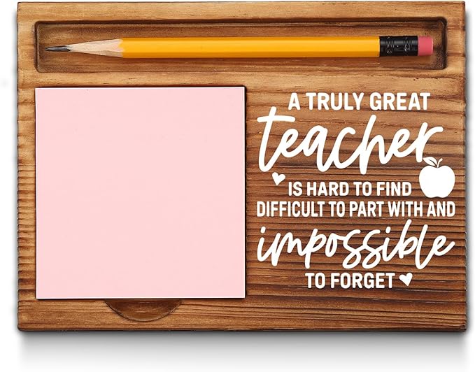Teacher Sticky Note Holder, Thanks Male Teacher Appreciation Gifts Ideas, Teacher Desk Supplies Set, Thank You Teacher Appreciation Gifts from Student Self-Stick Note Pad Holders GSH21