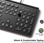 USB Wired Keyboard with Backlit 7-Colors, Full Size Keyboard with Retro Keycaps, Numeric Keypad and Media Hotkey for Computer Desktop PC Laptop and Windows 7 8 10 11