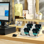 HIIMIEI Acrylic Business Card Display, Multiple Card Holder for Office, Home, Restaurant - 8 Slot, 4 Tier