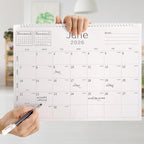 Wall Calendar -Calendar 2026-2027 from Jan. 2026 to Jun. 2027,18 Months Calendar,12"×17"Thick Paper with festival Dates and Ruled Blocks for Home or Office New Year and Christmas Gifts
