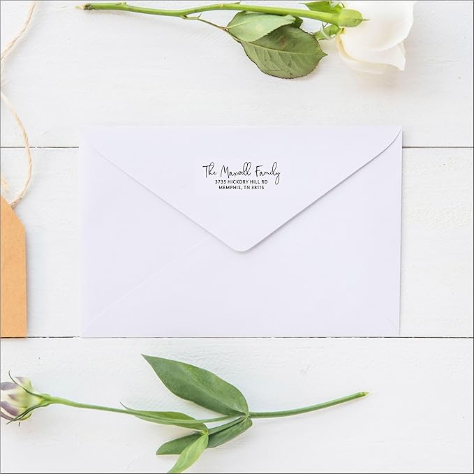 White Address Labels - Personalized Name Stickers, Custom Printed Return Mailing and Shipping Labels for Envelopes, Packages, Business, Home Use (Signature)