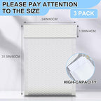 Ireer 3 Pack Extra Large Bubble Mailers 24 x 31.5" Poly Padded Envelopes Cushioned Mailing Envelopes Bubble Padded Mailers Self Adhesive Waterproof Shipping Bags for Business Gift Packaging