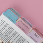 UPAFEXXI-Laminated Bible Tabs with Book Summaries(Gold Foil Embossed Lettering), Bible Tabs for Women and Men, Reposition Large Print Stickers, Easy to Read, 80Chapters Labels for Easy Navigation