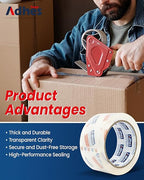 ADHES Super Clear Packing Tape, 6 Rolls x 1.88 Inch x 55 Yards, 2.7 mil Heavy Duty Shipping Tape Strong & Durable Package Tape for Shipping, Moving, Mailing and Sealing