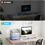 Marbrasse 5 Tier Paper Organizer Letter Tray, Mesh Desk File Organizer with Handle, Paper Sorter Desk Organizer for Home Office Supplies(Black)