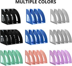 SAYEEC Magazine File Holders 3 Compartment Binder Stand Gray Magazine Storage Folder Desktop File Bookshelf Organizer Office Book Holder Rack for Office Home School