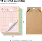 Ospelelf Undated Dry Erase Wall Calendar 12 Month, 12" x 17" Laminated Calendar Monthly Office Calendar 2025, 12 Sheets