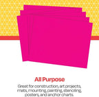 School Smart Railroad Poster Board Paper, 22 x 28 Inches, 4-Ply, Magenta, Pack of 25