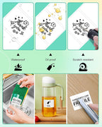 M100 Square Label 1.57'' x 1.18'' (40 x 30 mm), Compatible with Label Maker M110/ M220/ M221/ M120/ M200/M260/M150, White, 230 Labels/Roll, Multi-Purpose Adhesive Thermal Labels, Black on White