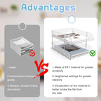 Stackable Letter Tray Papers Organizers, A4 Size Desk Organizer Tray for Letter Paper Stationery Desk Accessories, Plastic Black Paper Holder File Organizer for Office, School, Home (Clear)