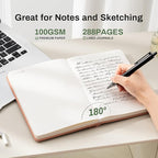 Lined Journal for Women 100 GSM 288 Pages Leather Journals for Writing A5 Hardcover Travel Journals Notebook Gift Set with Pen for Work Daily Writing
