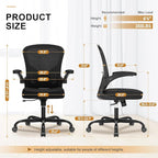 Office Chair, Ergonomic Desk Chairs 330LBS Capacity High Back Mesh Computer Chair with Flip-up Armrests, Comfy Work Chair with Adjustable Lumbar Support, Rolling Chair