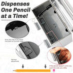 Stainless Steel Pencil Dispenser/Pen Holder for Classroom Home Restaurant for Bulk Pencils Storage/Unwrapped Drinking Straws Storage (Silver)