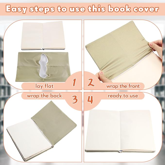 PerKoop 12 Pcs Jumbo Book Covers Stretchable Fabric School Book Protector Reusable Washable Cover Protector for Most Hardcover Textbooks(Morandi Color,6 x 9 Inch)