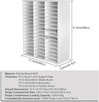 Mail Sorter Wood Literature Organizer, Student Mailbox for Classroom, Desktop Bill Paper Organizer for Office Home School, 48 Compartments, Black