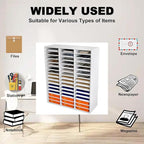 Mail Sorter Wood Literature Organizer, Student Mailbox for Classroom, Desktop Bill Paper Organizer for Office Home School, 48 Compartments, Black